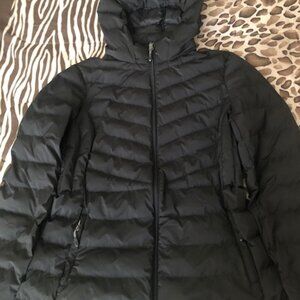 32 Degrees Heat Black Puffer Jacket with Hood Womens Size Large